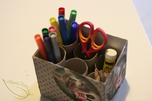 Fabriquer un organiseur de bureau 100% récup'