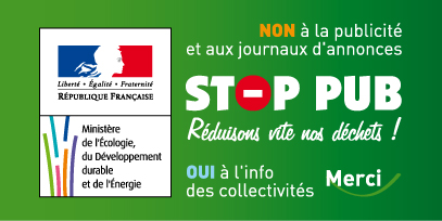 étiquette stop pub,  prospectus déchets